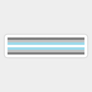 Demiboy Pride Flag Horizontal Stripe on Black Sticker